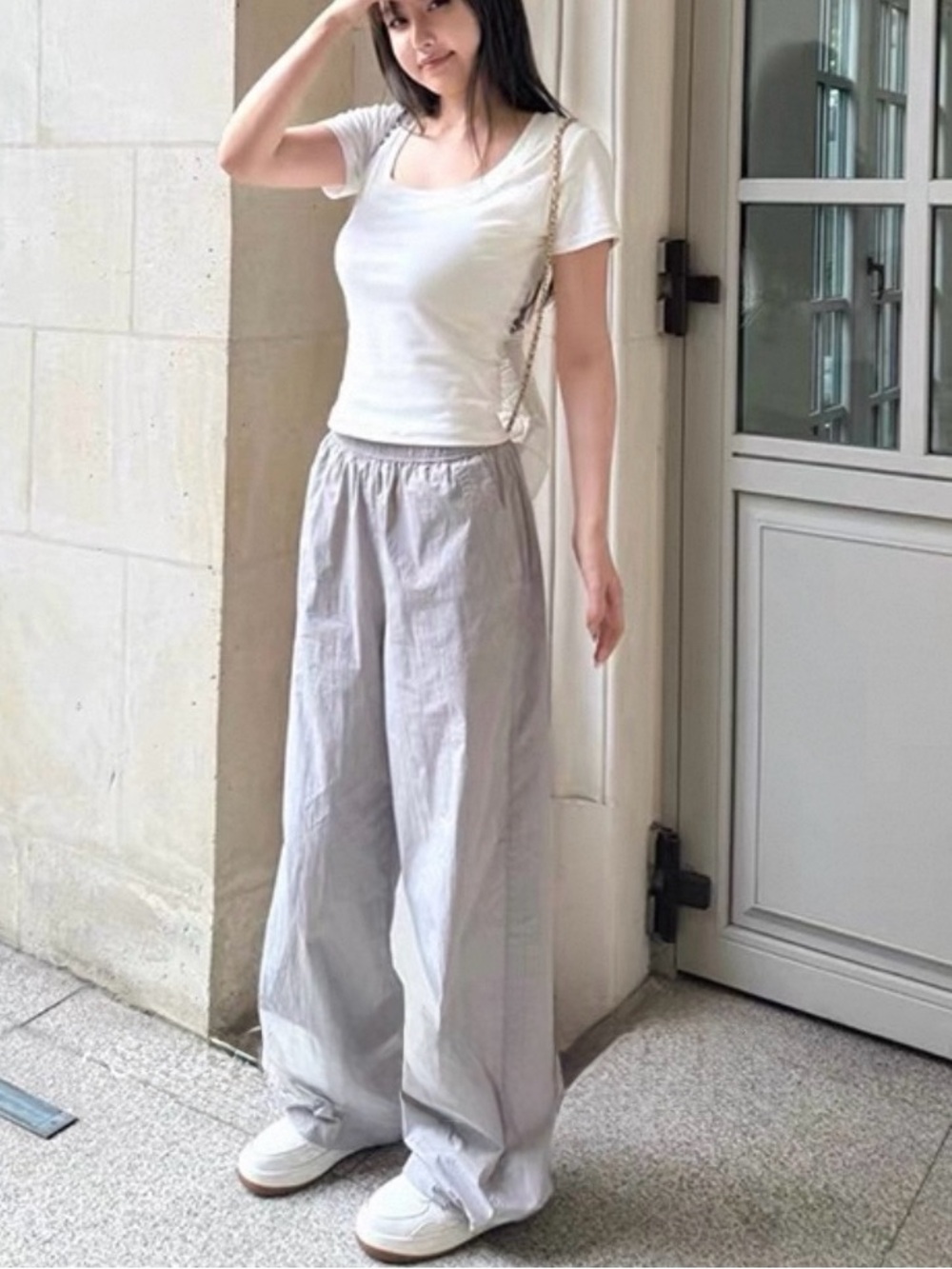 Light Gray Wide-Leg Pants - Women's Casual Trousers